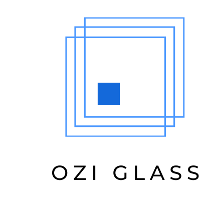 A simple, minimalist logo featuring two blue squares overlapping with a smaller square in the middle.